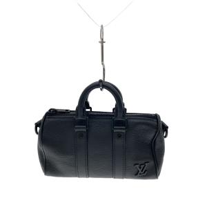 LOUIS VUITTON◆キーポルXS_LVアエログラム/--/BLK