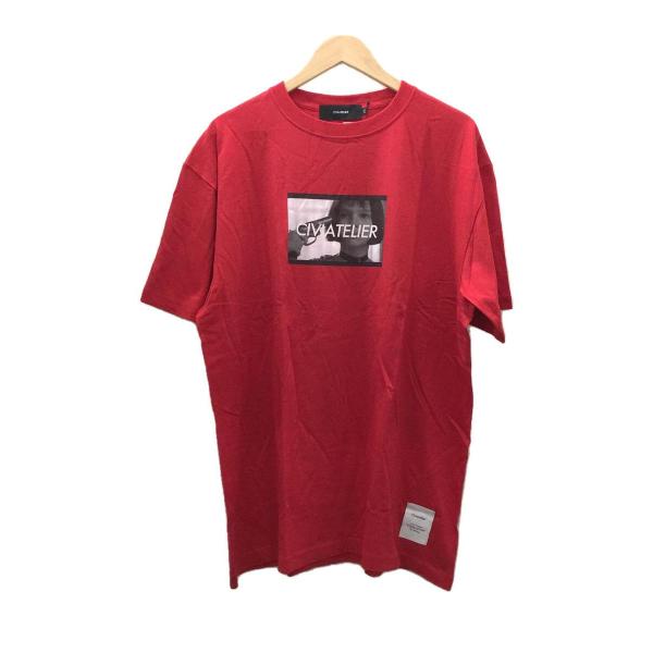 CIVIATELIER/LEON/マチルダ/Tシャツ/XXL/コットン/RED/プリント/5001-...