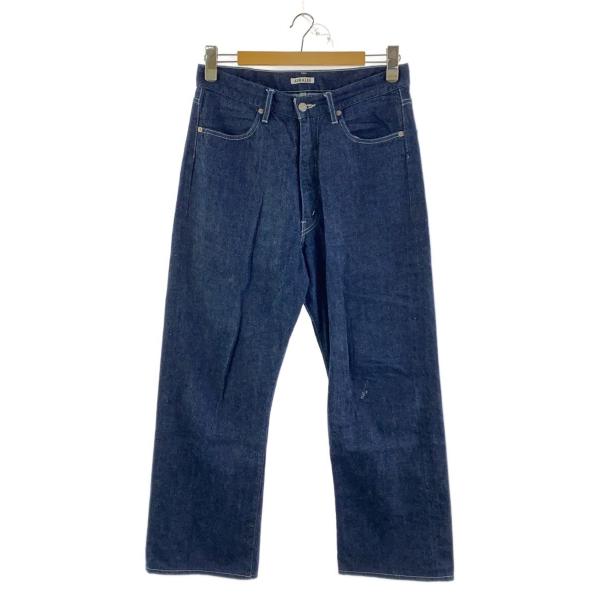 AURALEE◆SELVEDGE LIGHT DENIM PANTS/ボトム/3/デニム/インディゴ...