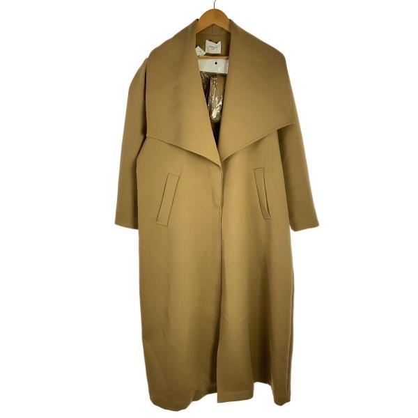 AMERI◆ビッグカラーショルダーコート/M/ポリエステル/BEG/01210760130