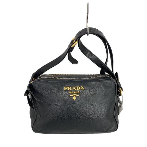 PRADA◆VITELLO PHENIX/ショルダーバッグ/レザー/BLK/1BH079