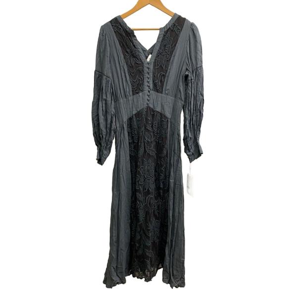 AMERI◆長袖ワンピース/M/ナイロン/GRY/無地/01010531261