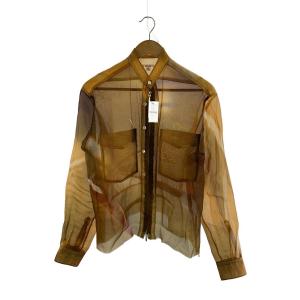 MASU◆長袖シャツ/46/ポリエステル/ORN/総柄/MFSS-SH0621