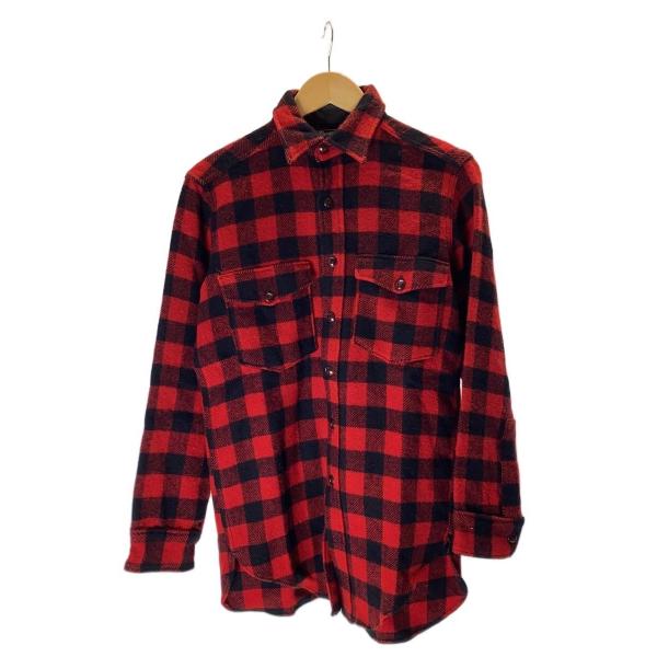 Woolrich◆50s〜/チェックネルシャツ/ウールシャツ/14/レッド