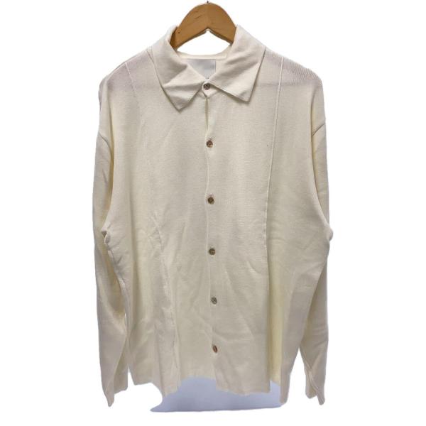 KAIKO◆BOX KNIT SHIRT/ボックスニットシャツ/長袖シャツ/3/コットン/WHT/K...