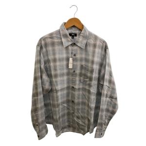 STUSSY◆25SS/MATTHEW PRINTED SHIRT/L/テンセル/BLU/チェック/1110368
