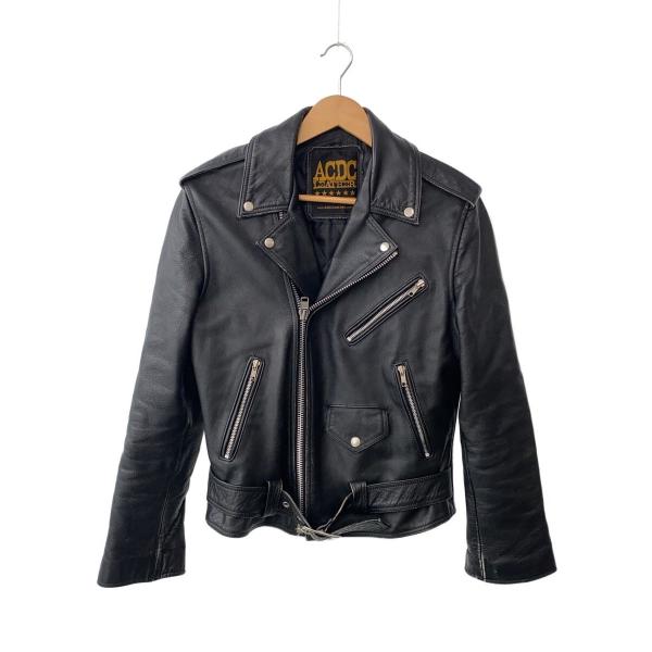 ACDC◆80-90s/レザージャケット・ブルゾン/38/レザー/BLK/無地