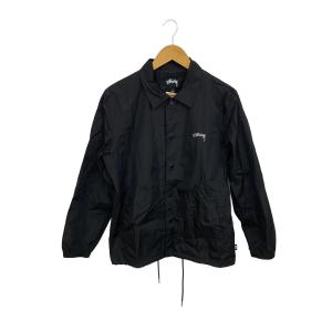 STUSSY◆ジャケット/S/ナイロン/BLK/無地/115394