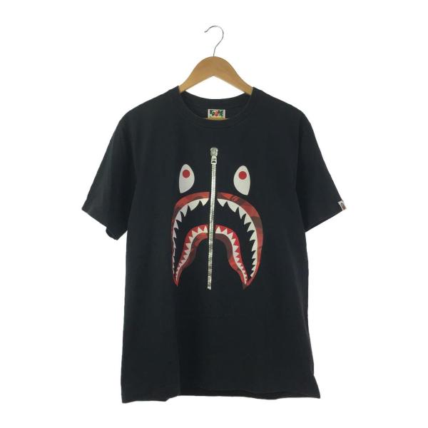 A BATHING APE◆shark camo tee/Tシャツ/L/コットン/BLK/001te...