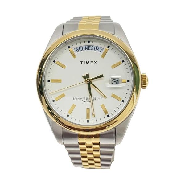 TIMEX◆クォーツ腕時計/アナログ/ステンレス/WHT/SLV/tw2v68500