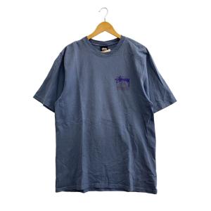 STUSSY◆Tシャツ/M/コットン/BLU/プリント/? NULL ?
