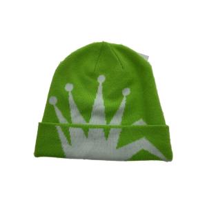 STUSSY◆クラウン/使用感/ニットキャップ/FREE/アクリル/GRN/メンズ/1321159//