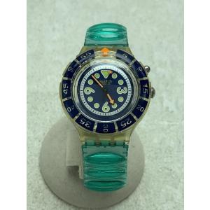 SWATCH◆腕時計/アナログ/ステンレス/BLU/GRN