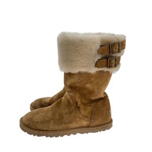 UGG australia◆beckham/シープスキンムートン/ダブルバックルブーツ/22cm/BRW/スウェード