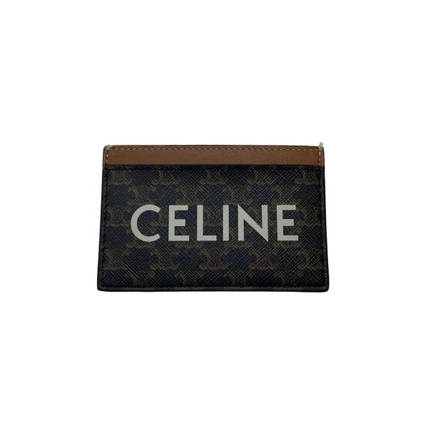 CELINE◆トリオンフ/パスケース/カードケース/レザー/BRW/総柄/レディース