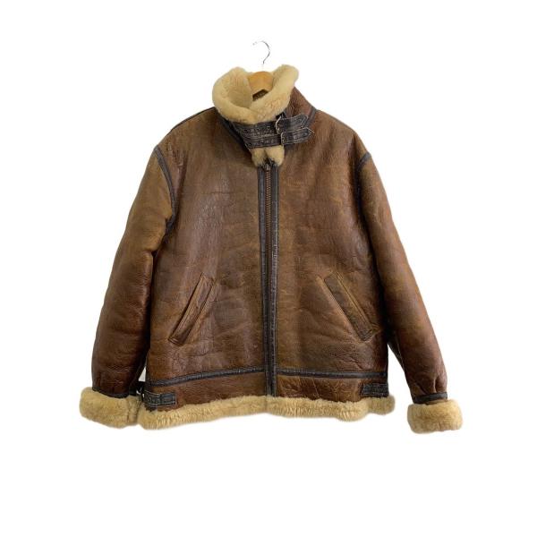 FREEDOM◆B-3/シープスキンフライトジャケット/46/羊革/BRW/87-610-93//