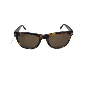 TOM FORD◆Leo/サングラス/ウェリントン/ベッコウ柄/BLK/BRW/メンズ/tf9336 55J//