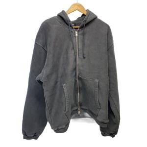 STUSSY◆24AW/Waffle Lined Zip Hoodie/ジップパーカー/XXL/コットン/BLK/118555