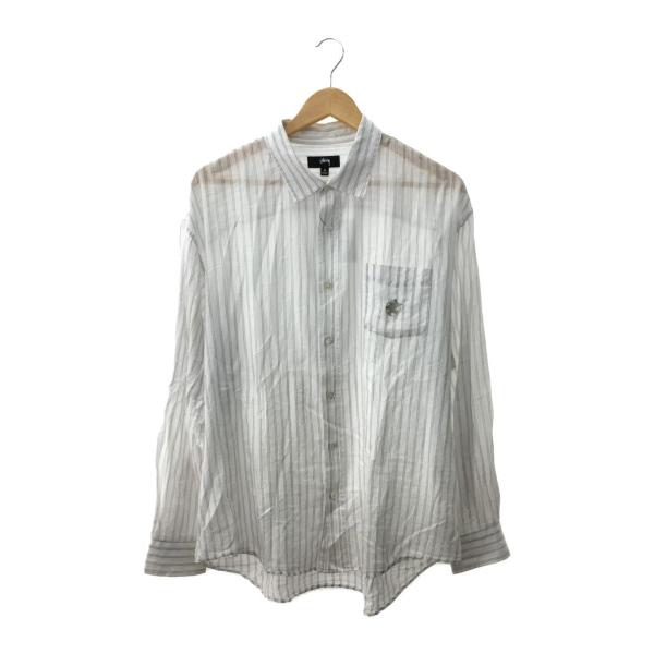 STUSSY◆23AW/LIGHT WEIGHT CLASSIC SHIRT//長袖シャツ/M/コッ...