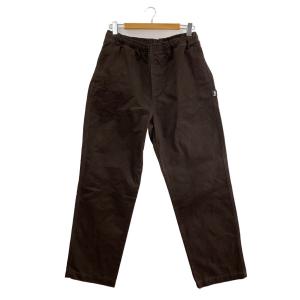 STUSSY◆BRUSHED BEACH PANT/ボトム/L/コットン/BRW/無地/116553//