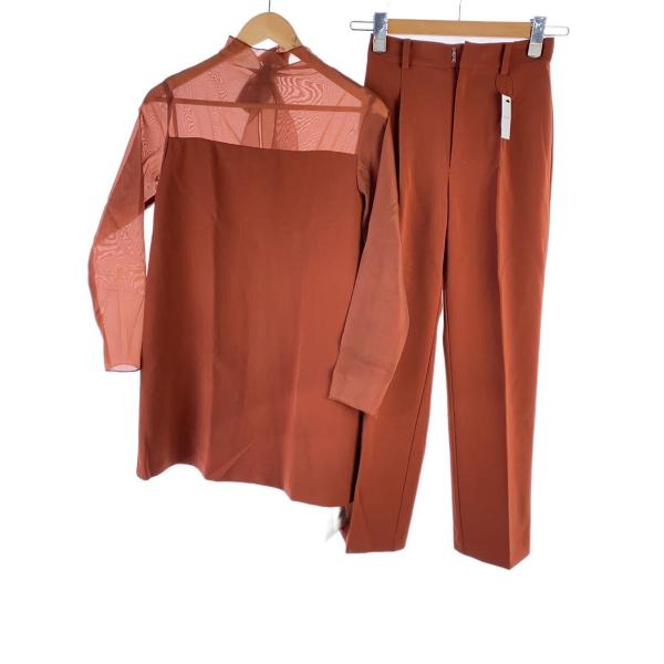 AMERI◆セットアップ/S/ポリエステル/BRW/無地/02120551272