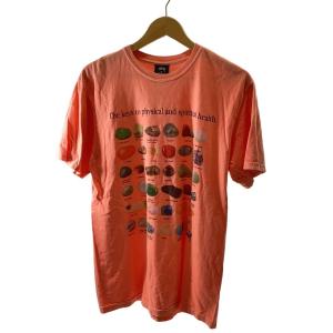 STUSSY◆Tシャツ/M/コットン/ORN/オレンジ/半袖/石/stones/