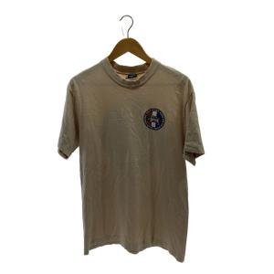 STUSSY◆Tシャツ/L/コットン/BEG/トリコロール/90s/MADEINUSA//ベージュ///