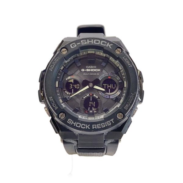CASIO◆ソーラー腕時計/G-SHOCK/デジアナ/ラバー/ブラック/GST-W100G-1BJF