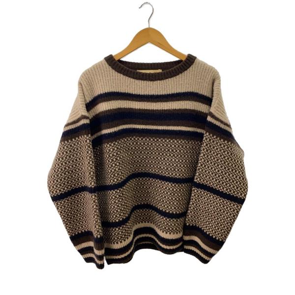 MARNI◆セーター(厚手)/50/ウール/BRW/ボーダー/M05GP0015 S15767//
