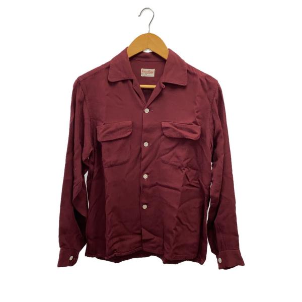 50s/レーヨンシャツ/長袖シャツ/14.5/レーヨン/BRD/無地