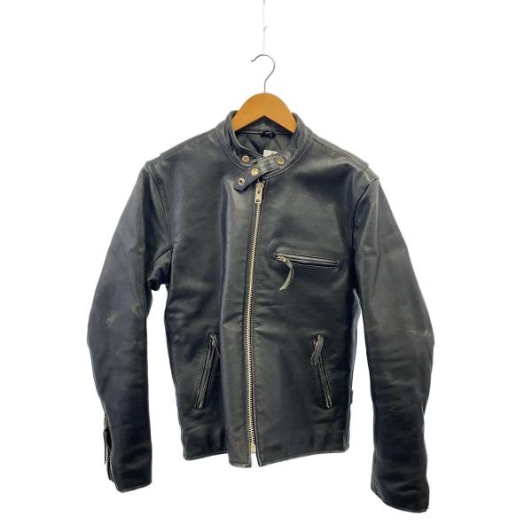 FREEDOM◆レザージャケット・ブルゾン/44/レザー/BLK/※スレ有//