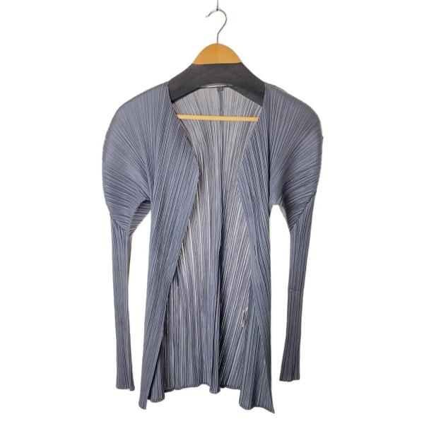 PLEATS PLEASE ISSEY MIYAKE◆カーディガン(薄手)/3/ポリエステル/GRY...