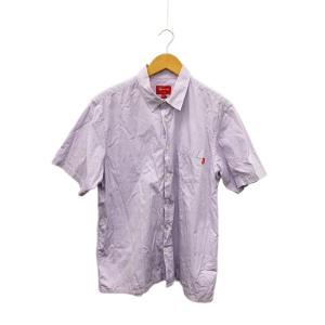 Supreme◆S/S Oxford Shirt/半袖シャツ/L/コットン/PUP/無地/襟汚れ