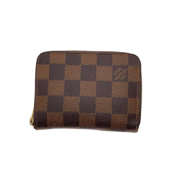 LOUIS VUITTON◆ジッピー・コインパース_ダミエ・エベヌ/PVC/BRW/レディース
