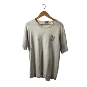 STUSSY◆Tシャツ/L/コットン/WHT/キングエレファント/80s/穴あき・破れ有//