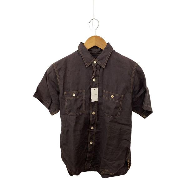 COLIMBO◆triborough trap-tools/半袖シャツ/15/リネン/BRW