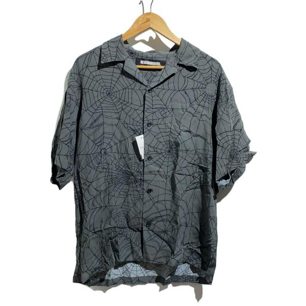 NEIGHBORHOOD◆SPIDERWEB HAWAIIAN SHIRT/半袖シャツ/M/レーヨン...