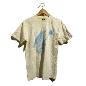 STUSSY◆00s/ウッドストック/ミドルフィンガー/ピースサイン/Tシャツ/M/コットン/WHT