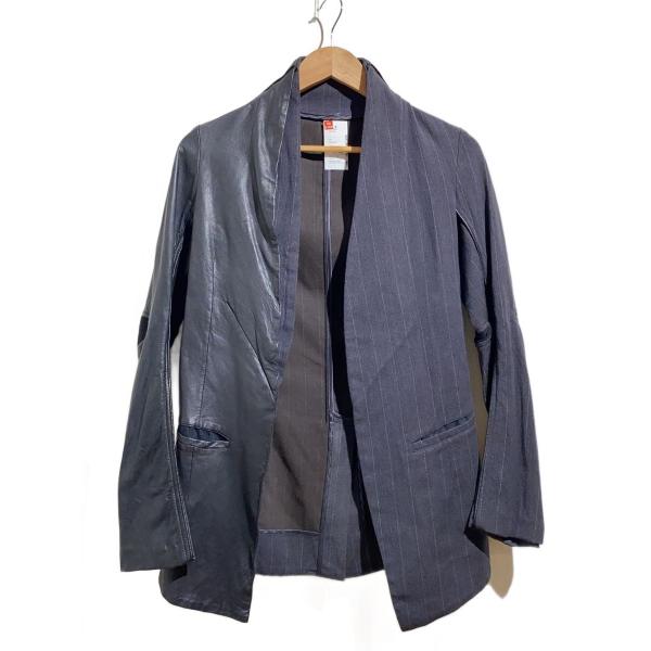 catorce/レザー切替え/14addiction前/ジャケット/--/ウール/NVY/ストライプ