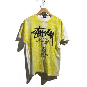 STUSSY◆ワールドツアー/Tシャツ/M/コットン/YLW