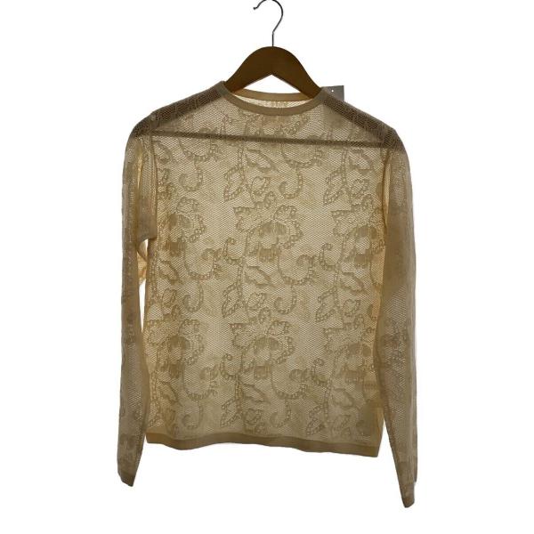 AMERI◆22SS/シアージャガードニットトップ/FREE/ベージュ/012101502504