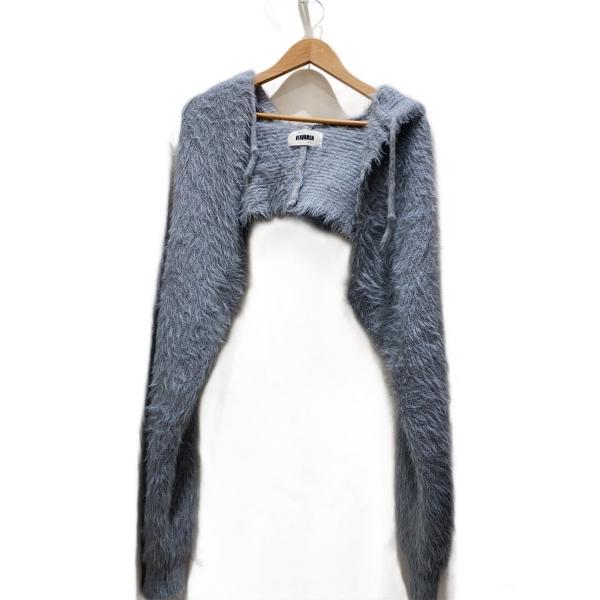 VIAVANDA◆2WAY HOODED MUFFLER KNIT/FREE/ナイロン/BLU/VD...