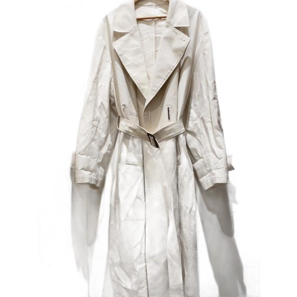 stein◆OVERSIZED LESS COAT/20SS/トレンチコート/M/コットン/CRM/...
