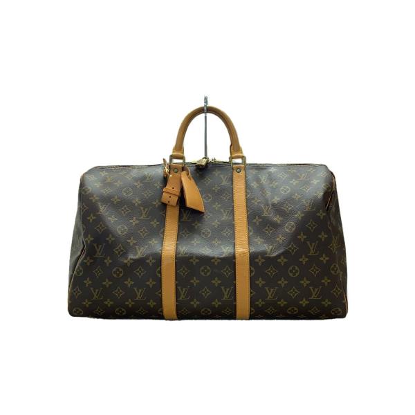 LOUIS VUITTON◆キーポル50_モノグラム・キャンバス_BRW/PVC/BRW