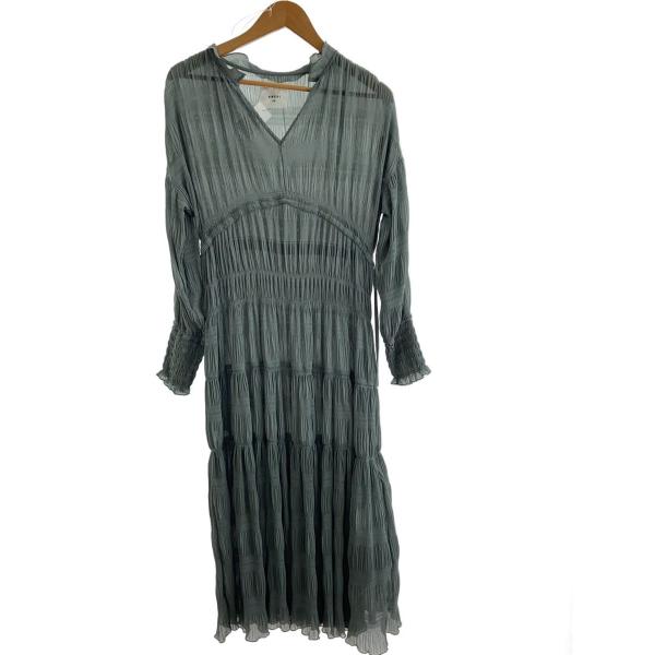 AMERI◆長袖ワンピース/M/ポリエステル/GRN/無地/01010520881