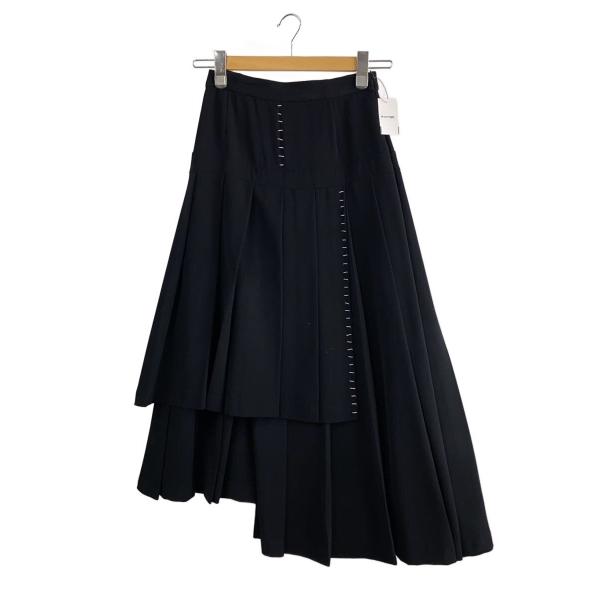 AMERI◆STITCH TIERED SKIRT/M/ポリエステル/BLK/0282930820