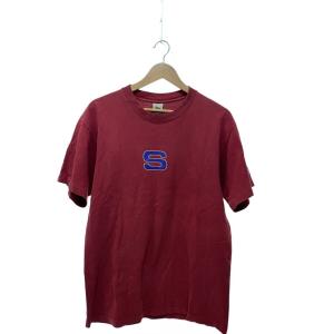 STUSSY◆Tシャツ/L/コットン/RED/無地//OLD