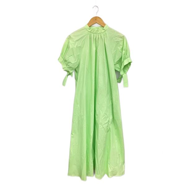 AMERI◆半袖ワンピース/S/コットン/GRN/無地/02210590780