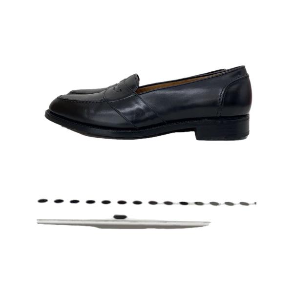 Alden◆80s/カーフスキン_コインローファー/US6 1/2 D/ブラック/黒/牛革/2500...