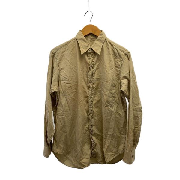 US.ARMY◆50s/ミリタリーシャツ/15.5/ベージュ/しみあり/8405-292-9465/...
